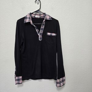 Christian Dior Black pullover polo shirt size large